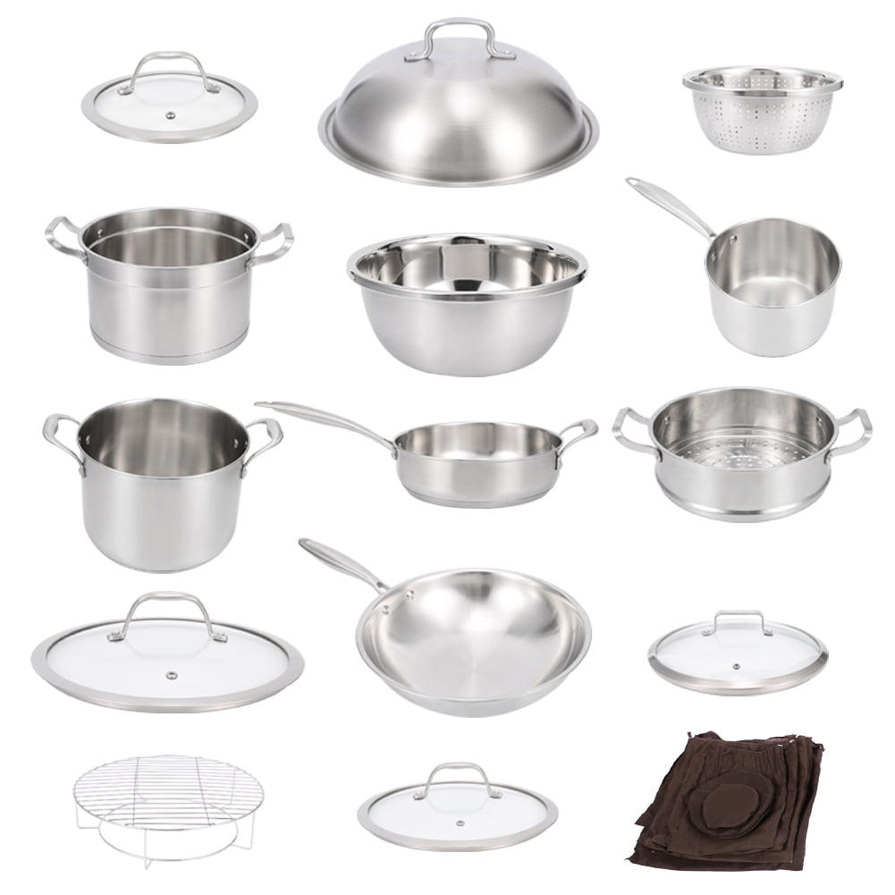 Spptty Kitchen Cookware, Cooking Pot, 304 Stainless Steel Cookware Set