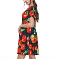 thumbnail image 2 of Saiise Robes d'Été à Motif de Tomates pour Femmes, T-Shirt Décontracté à Manches Courtes, Robe de Plage Florale avec Poches, 2 of 6