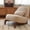Camel-Faux Leather, variant on CARZZI LIFE Accent Chair with Solid Wood Legs, Velvet Single Seat Sofa for Living Room or Bedroom, Comfy Armless Reading Chaise Lounge, White