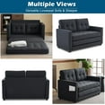 thumbnail image 6 of VINGLI Loveseat Sleeper Convertible Sofa Bed Couch Futon Couches, Black, 6 of 19