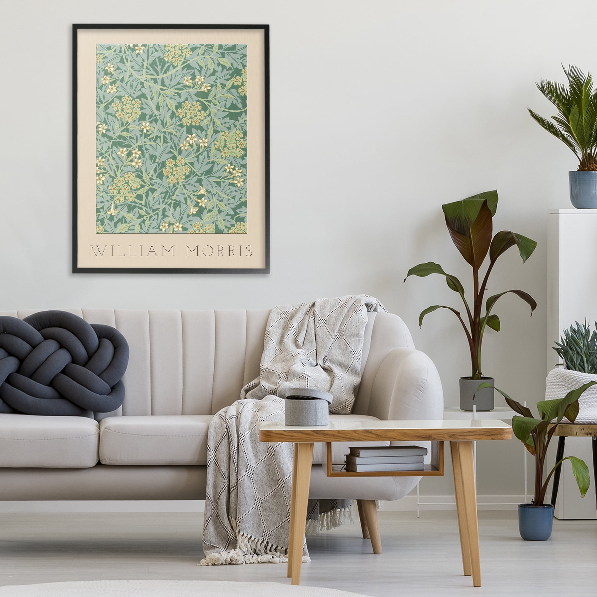 Stupell Industries William Morris Green Tones Black Framed Giclee Art, design by Lil' Rue