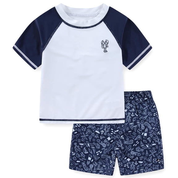 Sperry UPF 50 Rash Guard Shirt and Swim Trunks Swimwear Set (Boys), 2 Piece Set, Sizes 2T-4T