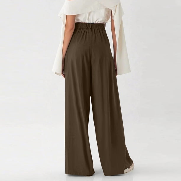 womens chocolate brown dress pants Chocolate Brown High Waisted Wide Leg Pants - All Bottoms