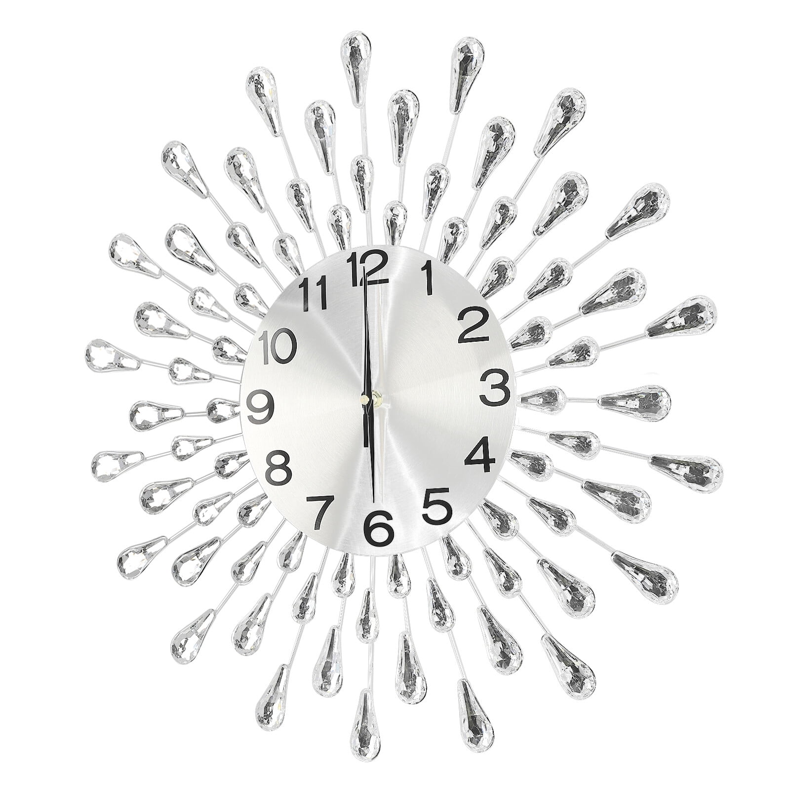 19.7 Inch Crystal Large Modern Metal Starburst Decor, Bling Crystal Wall Clock for the Living Room, Hallway, Office, Study, Bedroom