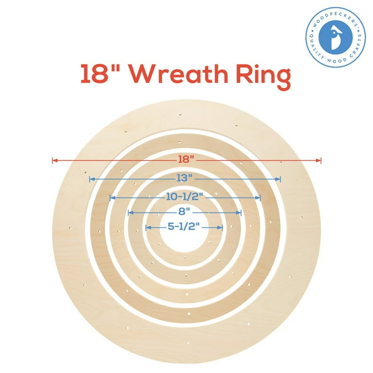 Extra-Large Wreath Frame 18-inch, Pack of 10 Wood Wreath Forms