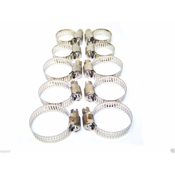 10pcs Stainless Hose Clamp Set Worm Gear Type Hose Pipe Fitting Clamp