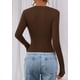 thumbnail image 5 of Remera PRETTYGARDEN Otoño 2025 Crop Top Ajustado Marrón XS, 5 of 8