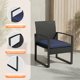 thumbnail image 5 of Conjunto de bar para jardín de ratán PE negro - Muebles para exteriores duraderos - Mesa de vidrio templado - Perfecto para patio y terraza - Incluye cojines azules - Color: Ratán negro + cojín azul, 5 of 8
