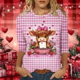 thumbnail image 1 of Xuyuer Valentine T Shirts Love Heart Printed Graphic Tee Tops Women's Casual 3/4 Sleeve T-Shirts Round Neck Cute Tunic Tops Basic Tees Blouses Business Work Tee Top Spring Shirts, 1 of 6
