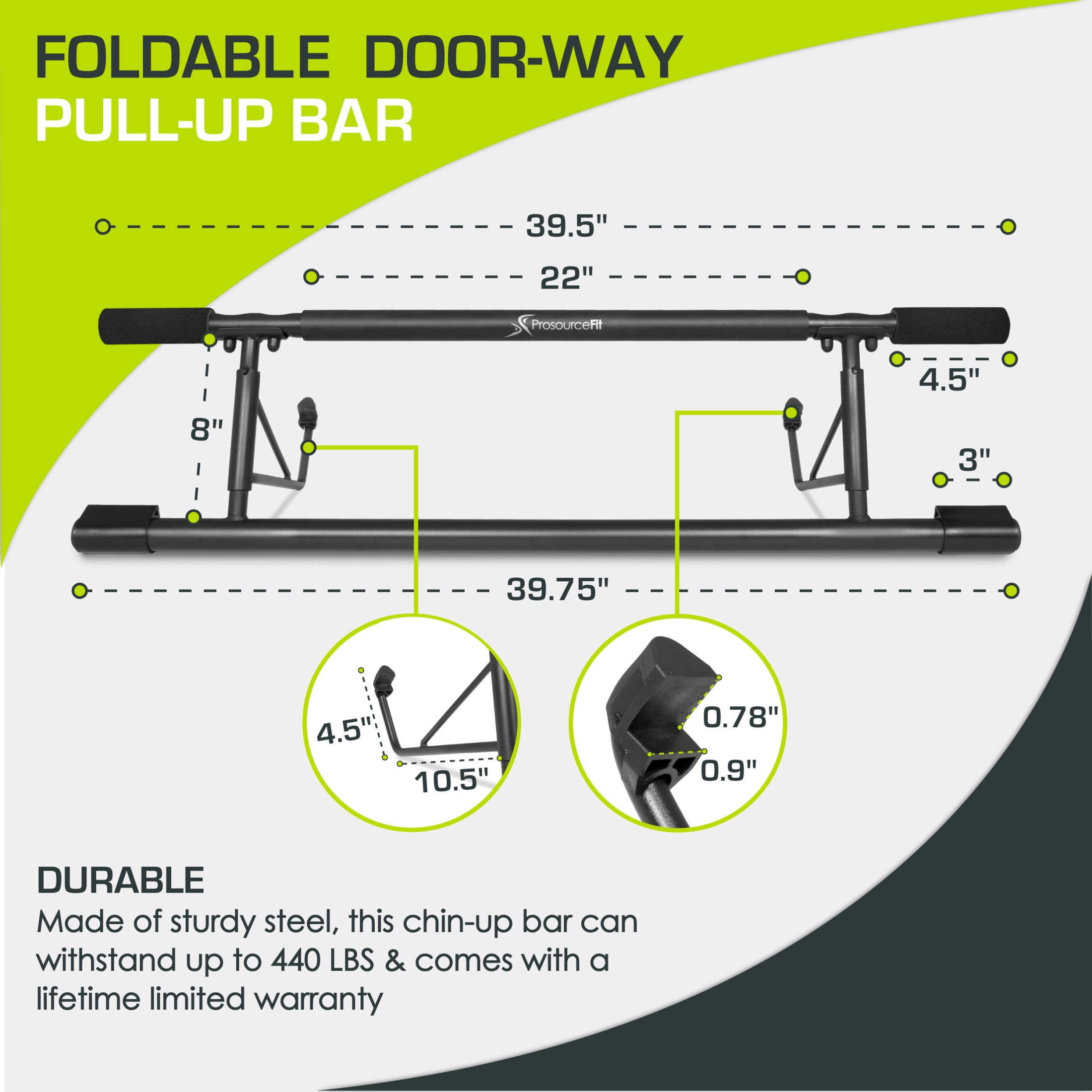 ProsourceFit Foldable Doorway Chin Up Bar for Fitness