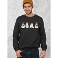thumbnail image 3 of Hiding Ghost Dogs Halloween Outfit Pet Lovers Crewneck Sweatshirt, XL, Black, 3 of 6