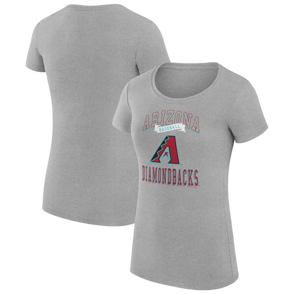 Women's G-III 4Her by Carl Banks Heather Gray Arizona Diamondbacks Super-Slim Fit Lightweight Team Logo Graphic T-Shirt