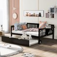thumbnail image 2 of Full Size Daybed, Full Size Daybed with Trundle Bed, Wood Full Size Platform Bed Frame with Trundle Bed, Multifunctional Daybed, No Box Spring Needed Storage Daybed for Bedroom Living Room, 2 of 7