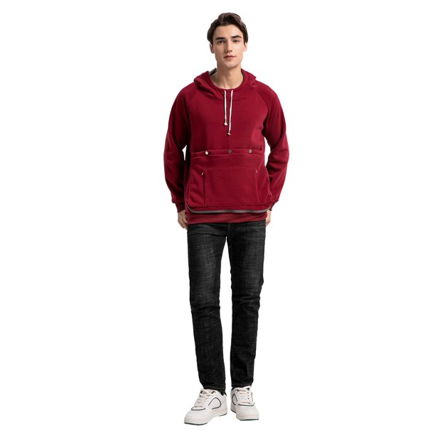 Sudadera con bolsillo para transportar mascotas JMOREDEEP unisex, para gato, con bolsillo frontal