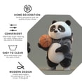 thumbnail image 3 of Honeii Cartoon Pandas Basketball Print Leather Coaster Set of 4, Ideal for Safeguarding Your Furniture from Drinks Spills and Effortless Cleanup-Octagon, 3 of 6