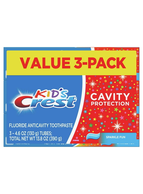 Crest Kids Cavity Protection Toothpaste, Sparkle Fun Flavor, 4.6 oz 3 Pack