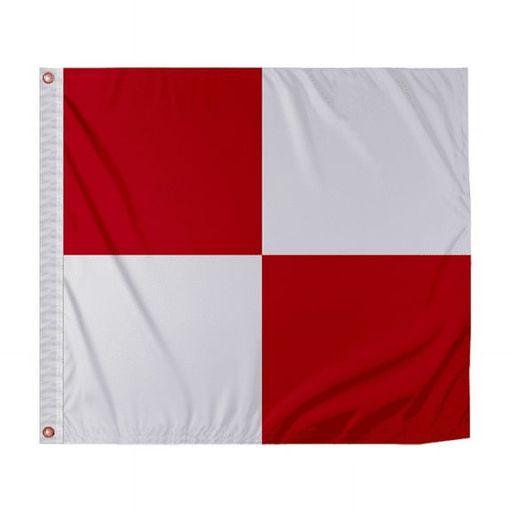 Promopatriot Uniform Code U Marine Signal Flag 1x1.25 ft, 200D Nylon, Canvas Header, Brass Grommets