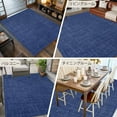 thumbnail image 6 of Navy Blue 5x7 Area Rugs, Farmhouse Burlap Solid Blue Color Modern Linen Texture Non-Skid Rubber Backing Large Rectangle Rugs - Living Room Bedroom Home Office, Indoor Floor Mat Carpets Washable Rug, 6 of 9