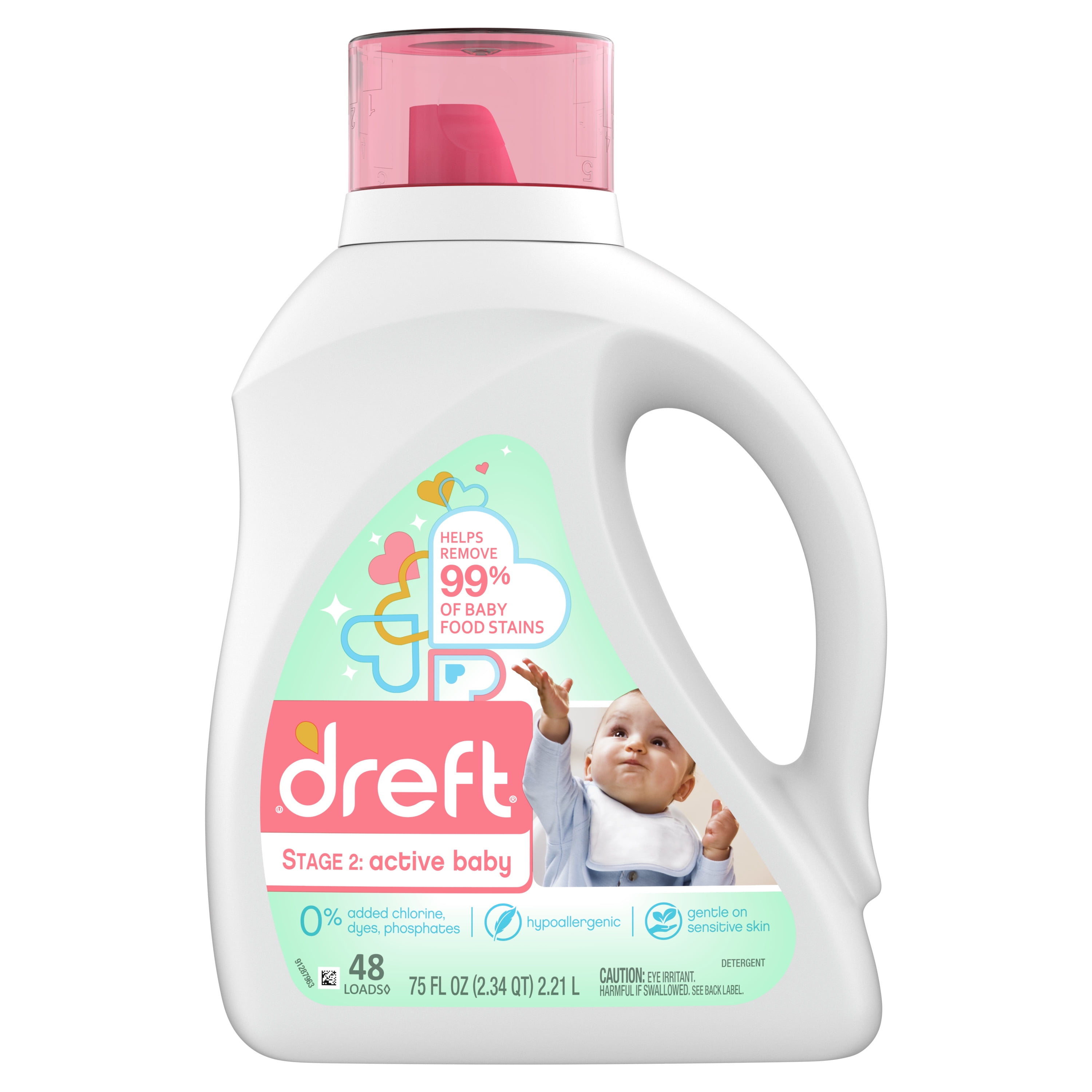 Dreft Active Baby He 48 Loads Liquid Laundry Detergent 75 Fl Oz