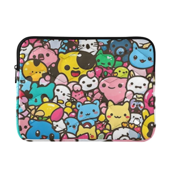 Quilted Padded Cute Cartoon Characters Printed Laptop Sleeve Case for 13–14 inch