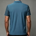 thumbnail image 3 of Dolkfu Blue True Classic&nbsp;Tees&nbsp;Men Retro Button Short Sleeve Collared Polos Geometric Outdoor Plaid Tops Blue,M, 3 of 5