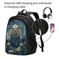thumbnail image 2 of Balery Starry Sky Meditating Lion Mochila con carga USB para hombre y mujer - Mochila impermeable y antirrobo para laptop con puerto USB para viajes, trabajo, 2 of 7