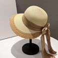 thumbnail image 4 of Noric Women's Wide Brim Sun Hat Summer Beach UV Protection with Big Bow Roll Up Edge Straw Hat​, 4 of 8