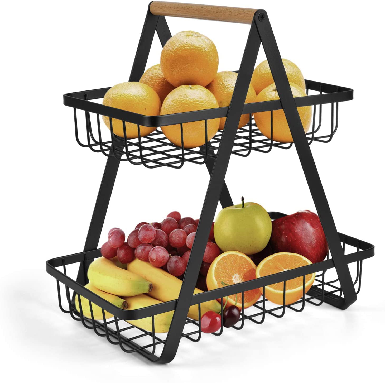 Iron Wire Fruit Bowl Bread Basket Storage Dish Dining Table Home Decor Chic