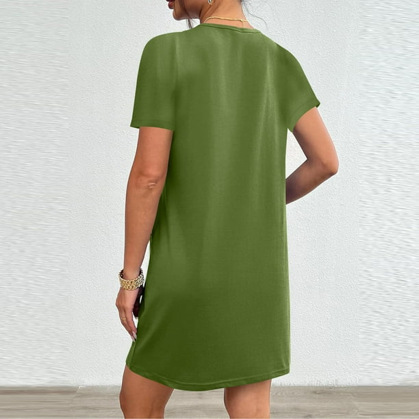 maternity dress with short sleeves Floral/Dotted Short Sleeves Loose Maternity Dresses L / 3