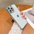 thumbnail image 3 of Compatible with iPhone 14 Pro Max Case Glitter Plating Luxury Bling Rhinestones Diamond Cover for Women Girls Clear Soft TPU Camera Protector Shockproof Case for 14 Pro Max 2022 (Silver), 3 of 9