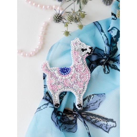 Bead Embroidery Decoration Kit Pink llama AD-217