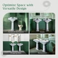 thumbnail image 6 of India Reserve Bathroom Pedestal Sink Blue and Gold Accent Porcelain Washbasin w/Overflow & Centerset Faucet Holes| Renovators Supply, 6 of 20
