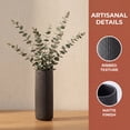 thumbnail image 2 of REGALWOVEN Modern Cylinder Ceramic Flower Vase, Matte Ribbed Decorative Bud Vase, Home Decor Centerpiece for Table, Shelf Matte Black 2.8"L x 2.8"W x 8.0"H, 2 of 6