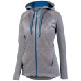 thumbnail image 2 of Ladies Zoe Tonal Heather Full Zip Hoodie 2Xl Graphite/Royal, 2 of 2