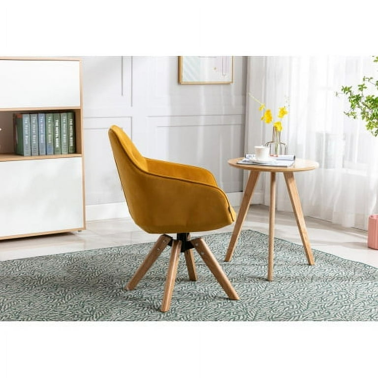 Yellow desk chair no wheels discount
