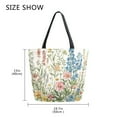 thumbnail image 5 of FORMRS Womens Canvas Tote Bag with Zipper Inner Pocket Shoulder Handbag, Colorful Wildflowers, 5 of 7