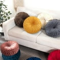 thumbnail image 4 of Velvet Round Decorative Pillow for Couch 15-Inch (Yellow), 4 of 6
