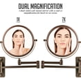 thumbnail image 2 of Ovente 7" Wall Mount Makeup Mirror, 1X & 7X Magnifier, Adjustable Spinning Double Sided Round Reflection, Extend, Retractable & Folding Arm, Bathroom & Vanity Décor, Antique Bronze MNLFW70ABZ1X7X, 2 of 9