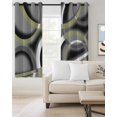 thumbnail image 2 of Sage Green Geometric Blackout Curtains, Light Blocking Print Window Curtains, Grey Retro Abstract Striped Art Thermal Insulated Window Drapes for Living Room Kitchen Cafe 2 Panels, 55"W x 39"L, 2 of 9