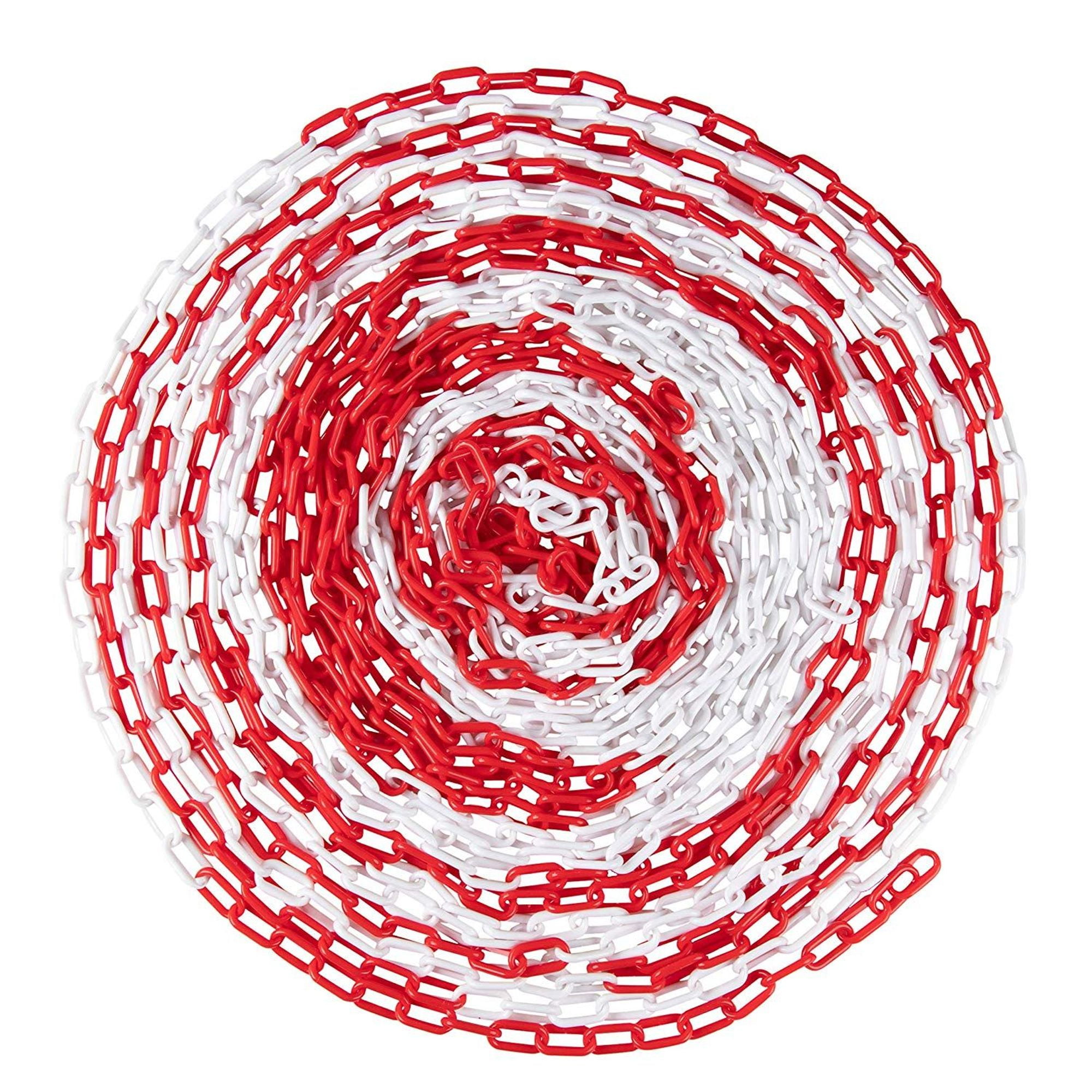 82 Feet Plastic Barrier Chain, Commercial Safety Barrier for Traffic, Events, Police, Queue Line