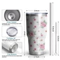 thumbnail image 3 of 30oz Pioneer Flower Floral Print Pattern Tumbler, Double Wall Vacuum Insulated Cup, BPA-Free Leak Proof Lid & Reusable Straws, Hot 12h, Cold 34h, 3 of 6