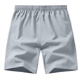 thumbnail image 4 of Domuza Men's Workout Athletic Shorts Quick Dry Hiking Shorts Lightweight Sports Gym Shorts with Zipper Pockets Light Gray L, 4 of 6