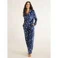 thumbnail image 2 of Joyspun Women's Velour Notch Collar Top and Pants Pajama Set, 2-Piece, Sizes S-3X, 2 of 5