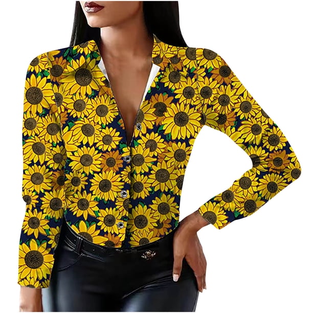 Camiseta informal con estampado de manga larga y cuello vuelto a la moda para mujer Fridja fjkfkj7930