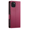 thumbnail image 3 of For iPhone 15 Wallet Case Flip Card Holder,PU Leather Side Buckle Magnetic Frosted Women Men Cover,Wine Red,For iPhone 15, 3 of 7