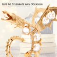 thumbnail image 5 of Matashi Home Decorative Tabletop Showpiece 24K Gold Plated Crystal Studded Fierce Dragon Holding a Crystal Ball Ornament, 5 of 6