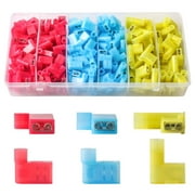 Bilot 200PCS Nylon Insulated Flag Spade Quick Disconnects Female Wire Connector 90 Degree Electrical Crimp Terminals Connector Assortment Set 22-18 16-14 12-10 Gauge