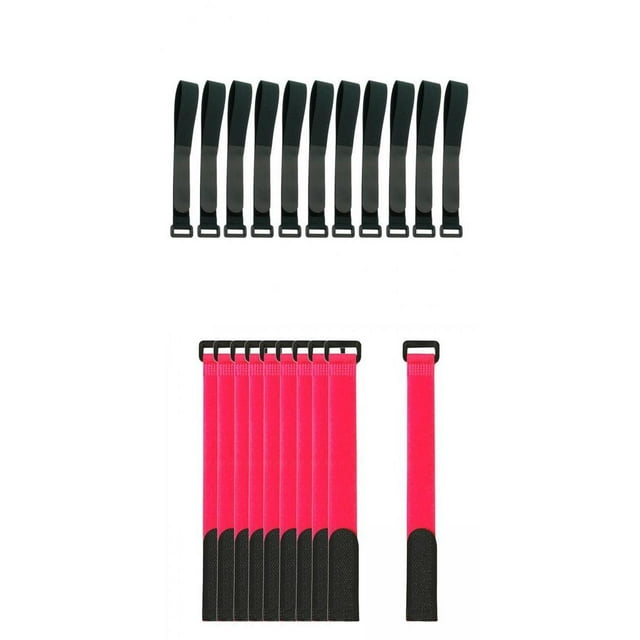 jinwen 20x Ceintures de Canne à Pêche Attaches Porte-Vélos Outil Rouge Noir