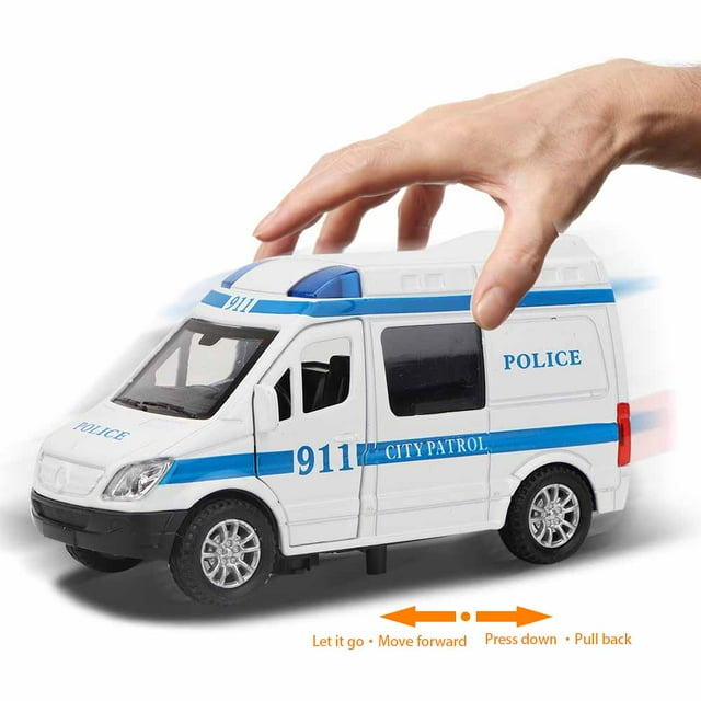 MODELO DE COCHE DE AMBULANCIA 1:32, Juguete Interactivo de Vehículo Ligero y Con Sonido de Coche de Ambulancia de Aleación para Niños