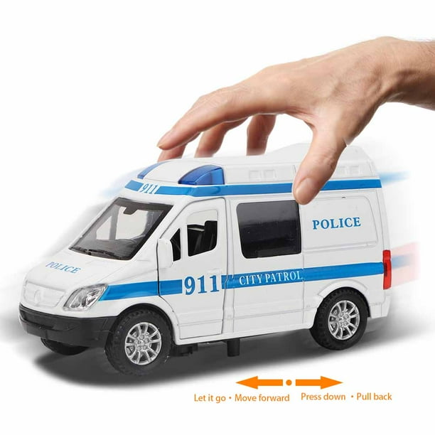 MODELO DE COCHE DE AMBULANCIA 1:32, Juguete Interactivo de Vehículo Ligero y Con Sonido de Coche de Ambulancia de Aleación para Niños